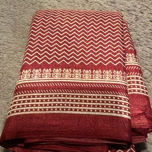 Maroon printed Matka silk saree
